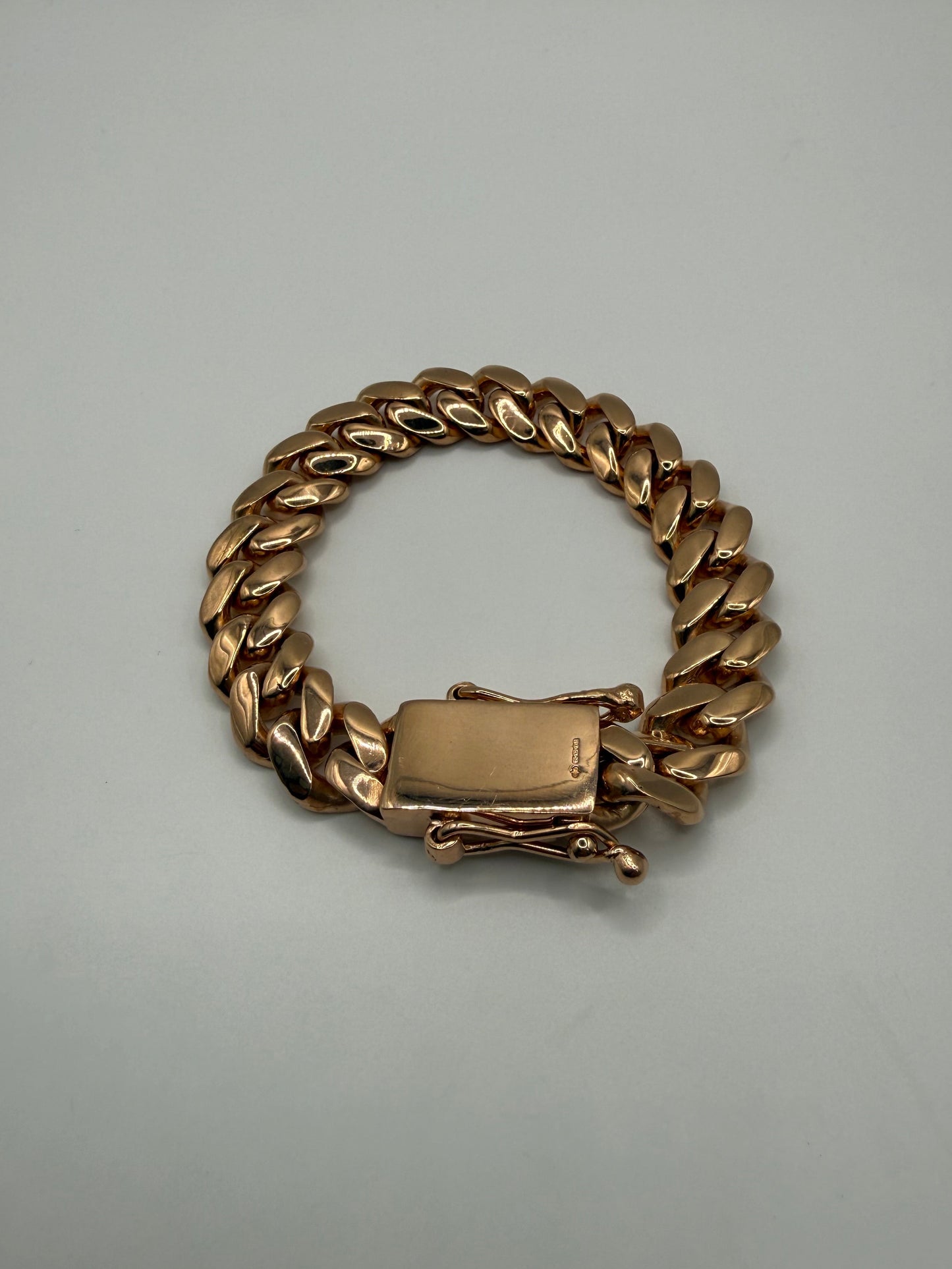 Rose Gold On Silver 13.5mm Cuban Bracelet