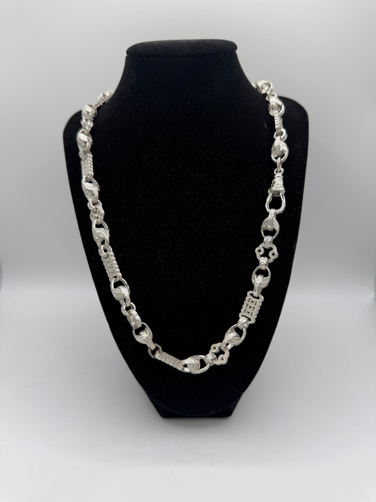 Silver Tulip Stars & Bars Chain - 10mm