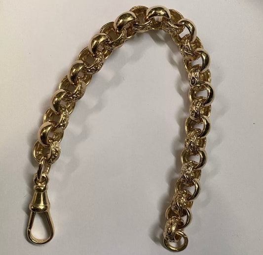 9ct Gold On Silver Belcher Bracelet - 10mm