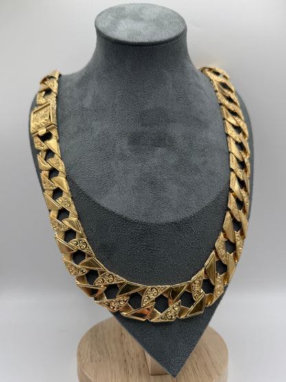 Gold On Silver Chaps Chain - 20mm