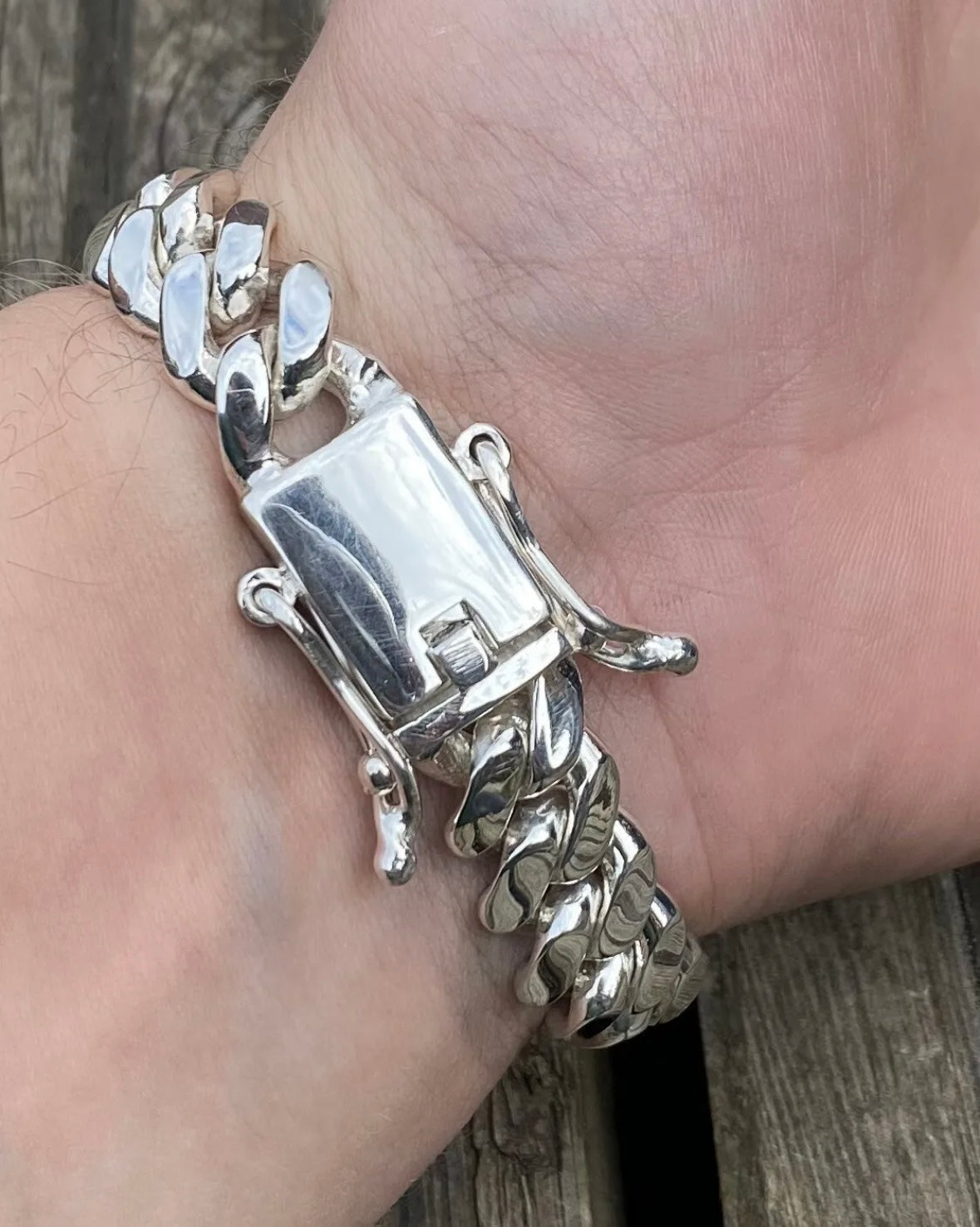 Silver Cuban 14mm bracelet