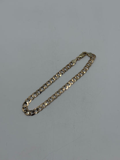9ct gold curb bracelet - 8.5”