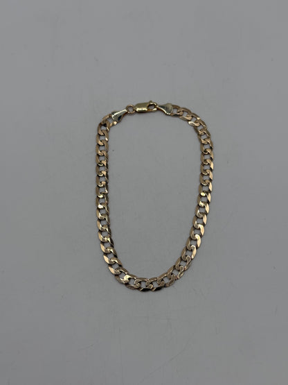 9ct gold curb bracelet - 8.5”