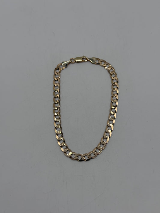 9ct gold curb bracelet - 8.5”