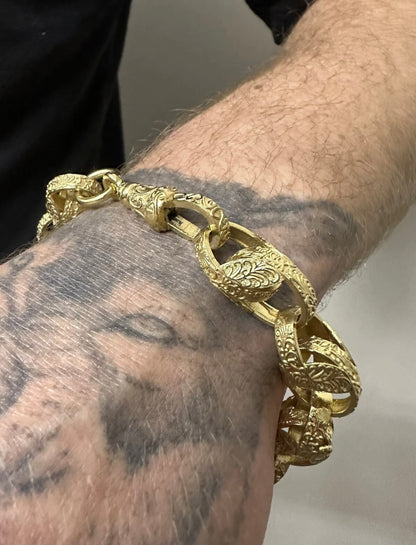 9ct Gold On Silver Tulip Bracelet - 13mm