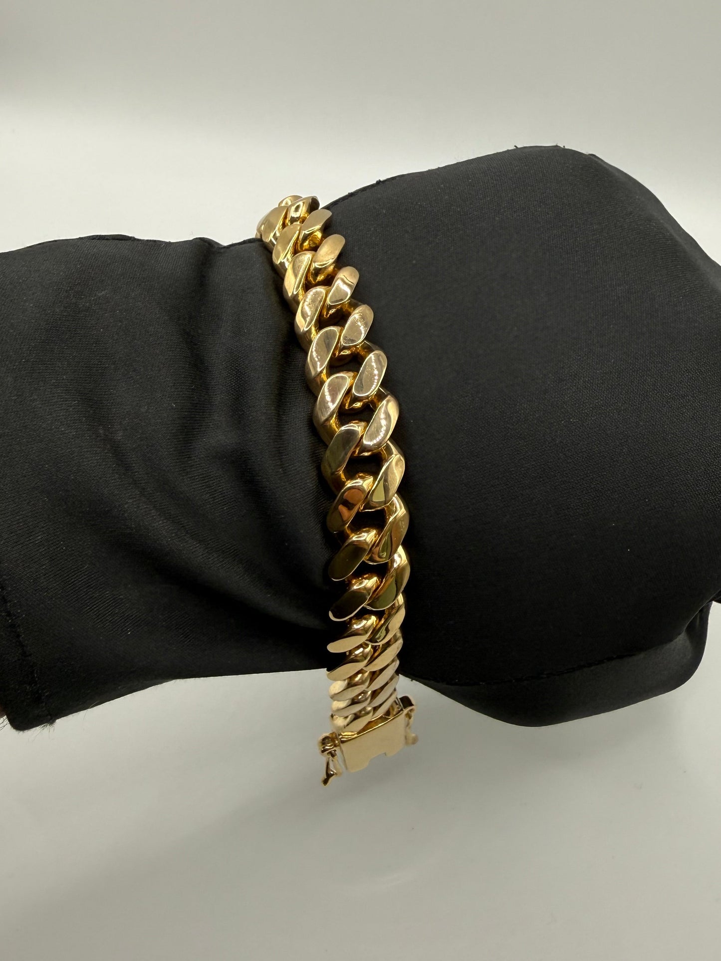 Gold on silver 14mm cuban bracelet