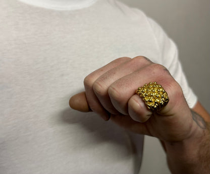 9CT Gold On Silver 5 Row Keeper Ring - All Sizes