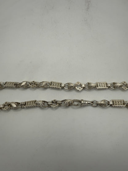 Silver Tulip Stars & Bars Chain - 10mm