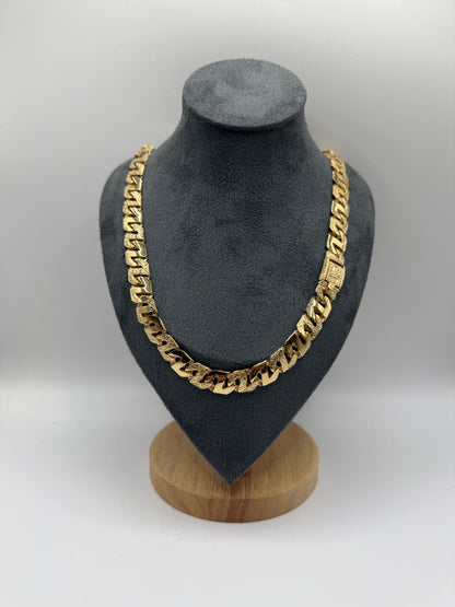 Gold On Silver Chaps Chain 11.5mm