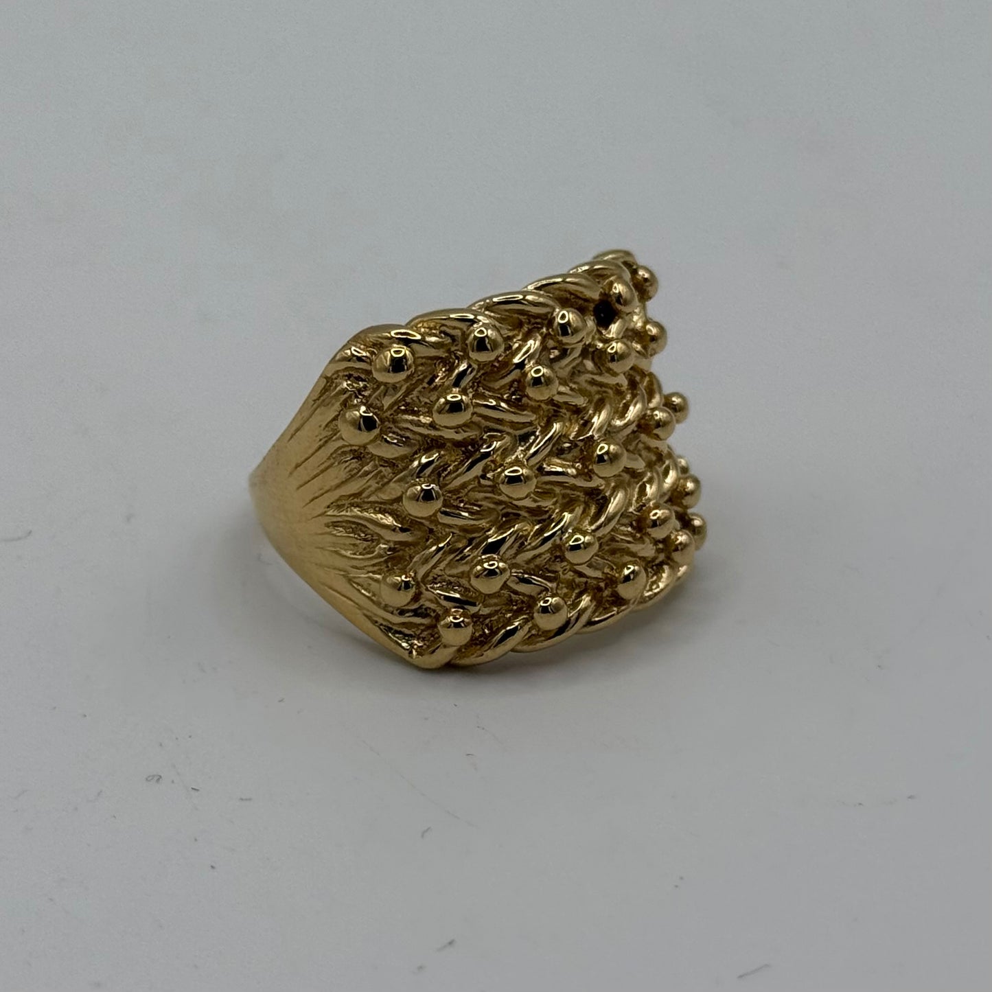 9ct Gold On Silver 5 Row Keeper Ring