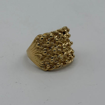 9ct Gold On Silver 5 Row Keeper Ring