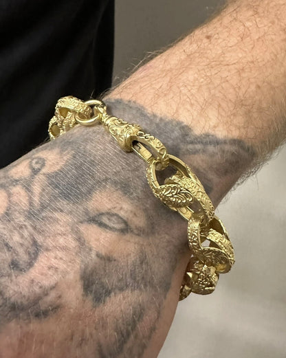 9ct Gold On Silver Tulip Bracelet - 13mm