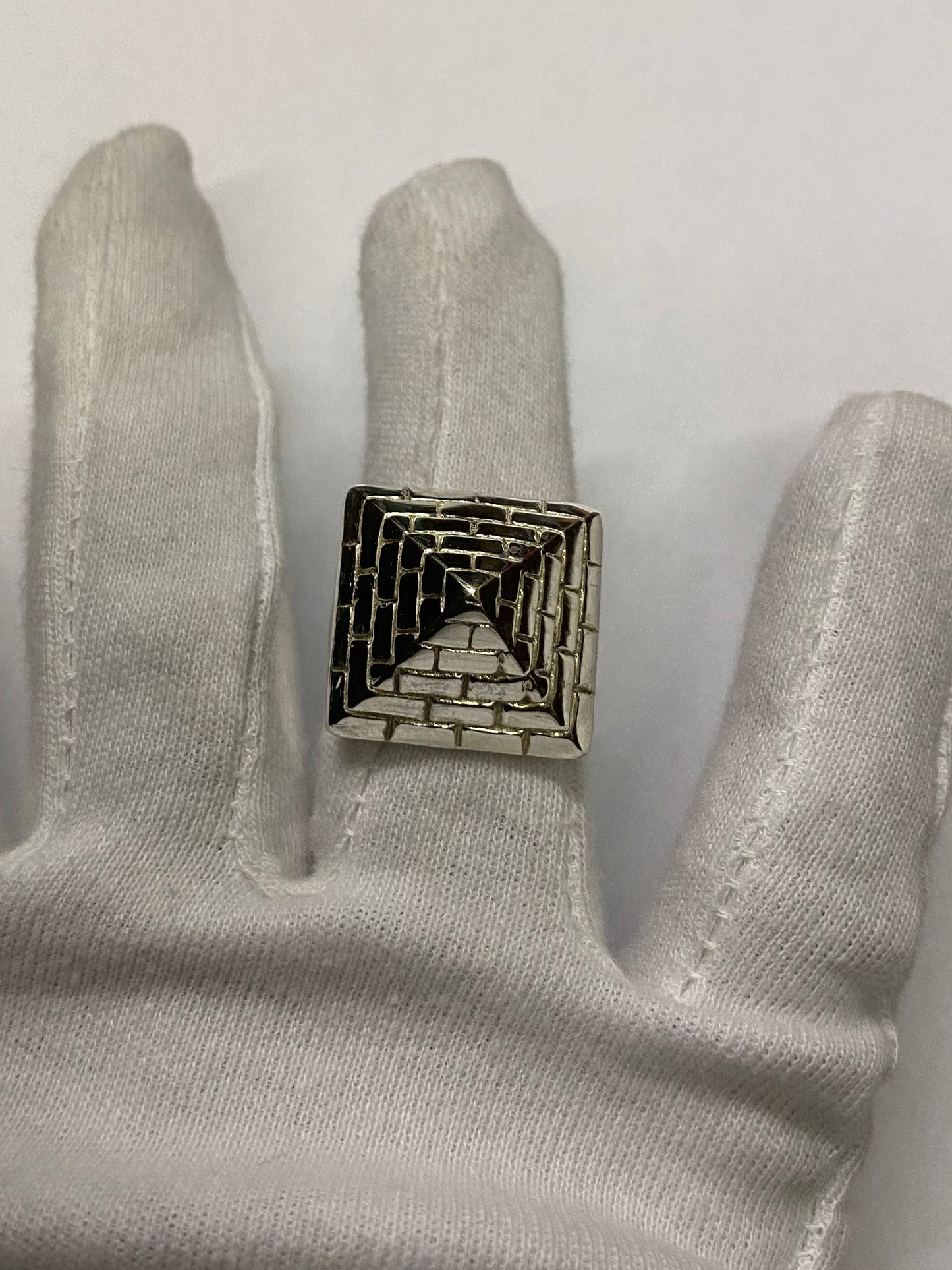 Silver Pyramid Men’s Ring - All Sizes