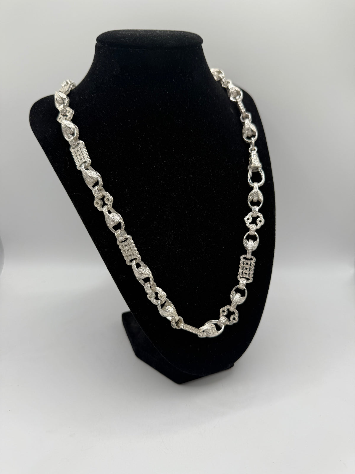 Silver Tulip Stars & Bars Chain - 10mm