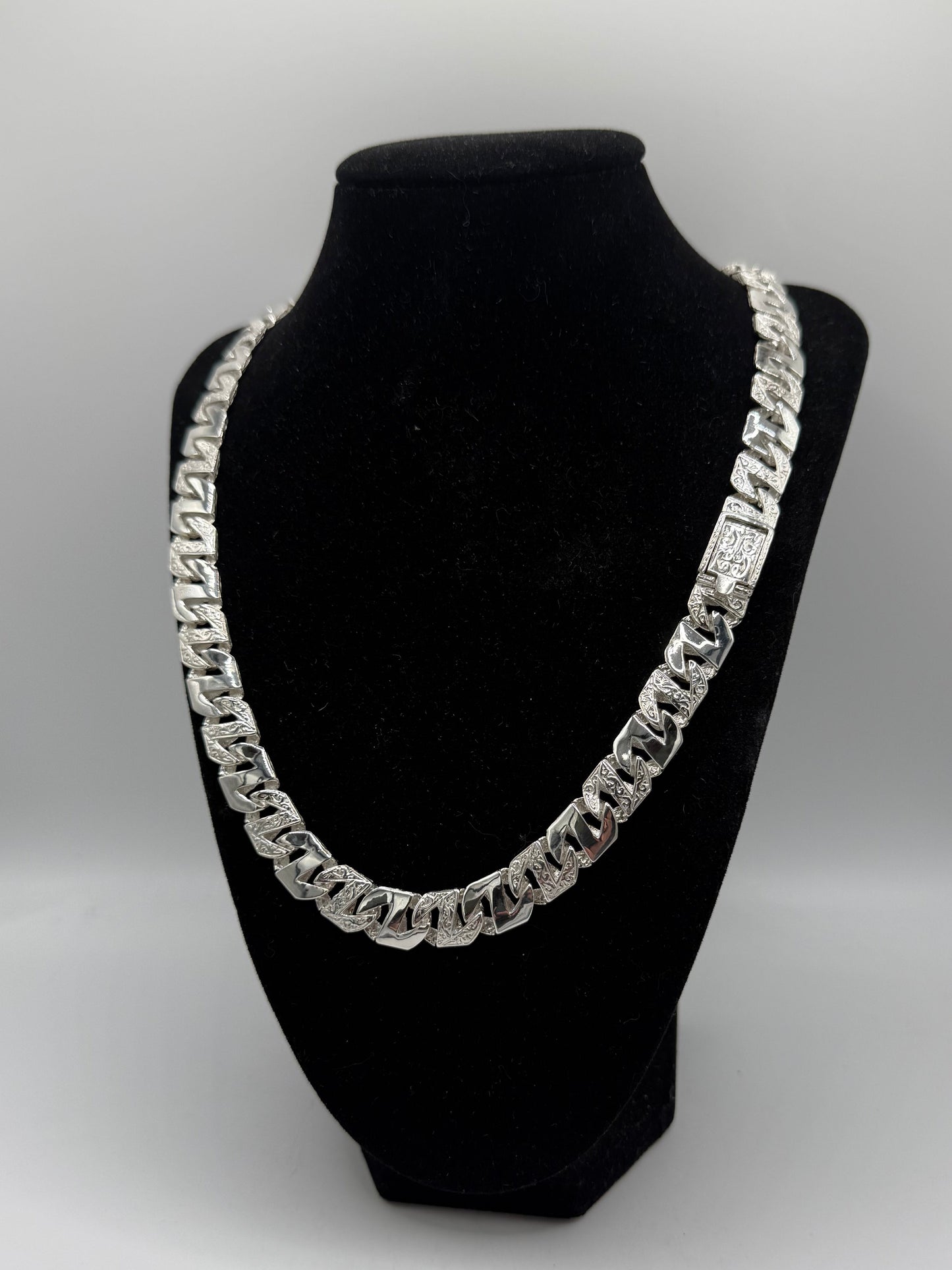 Silver Z link chaps chain - 11.5mm