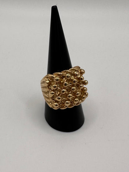 9CT Gold On Silver 5 Row Keeper Ring - All Sizes