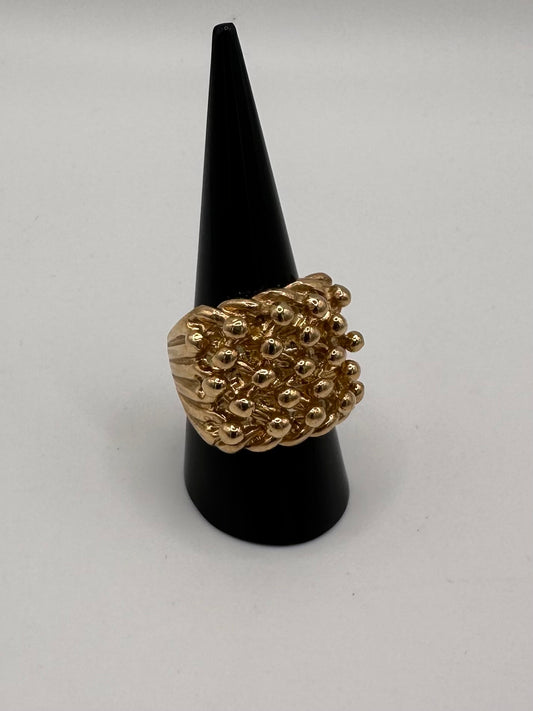 9CT Gold On Silver 5 Row Keeper Ring - All Sizes