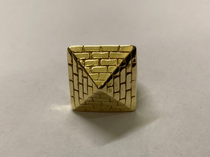 9ct Gold On Silver Pyramid Ring - All Sizes
