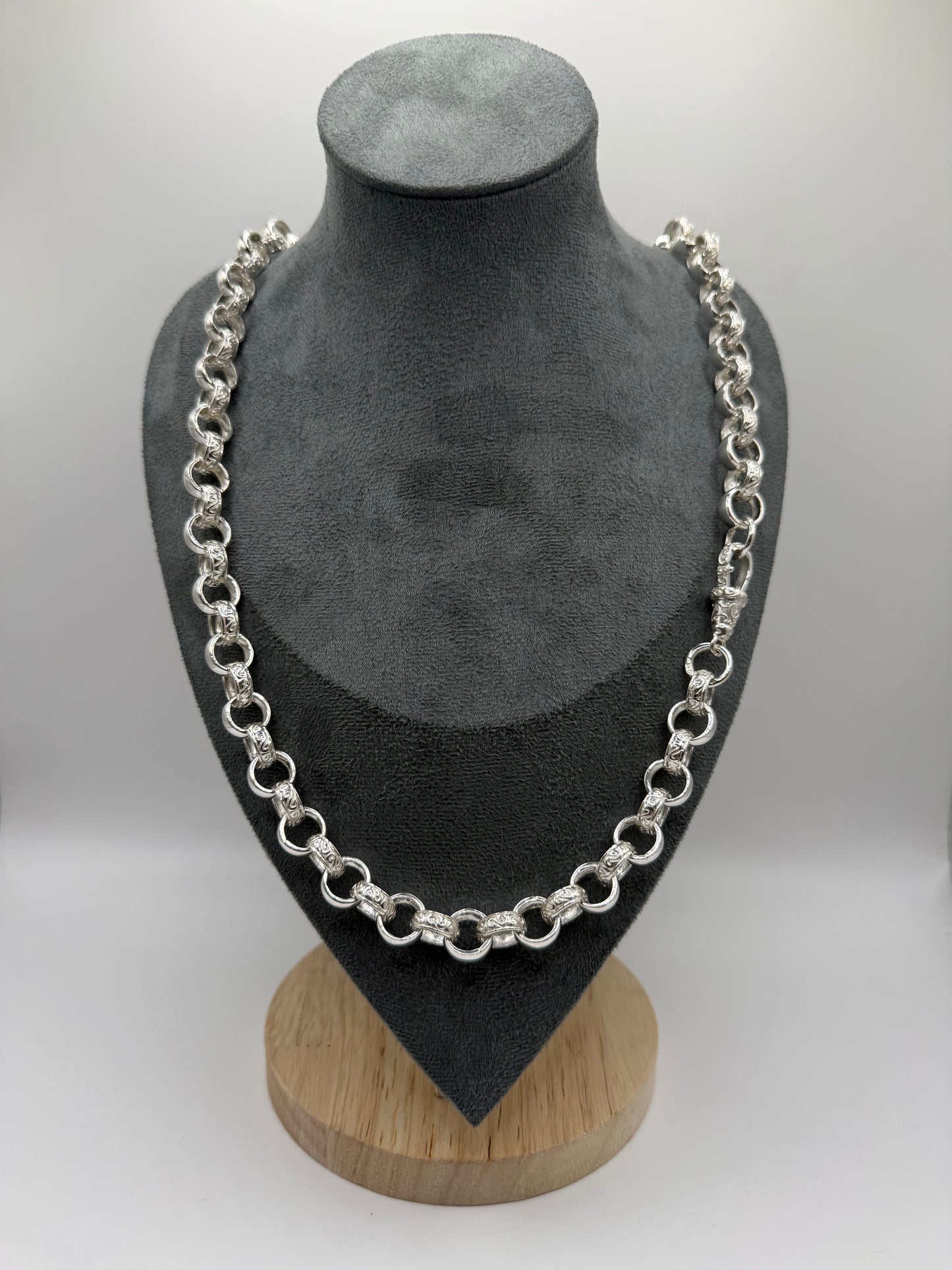 Silver Mens Belcher Chain - 11mm