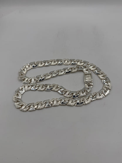 Silver Z link chaps chain - 11.5mm