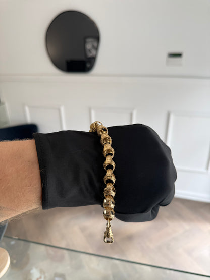 9ct Gold On Silver 13mm Acorn Bracelet