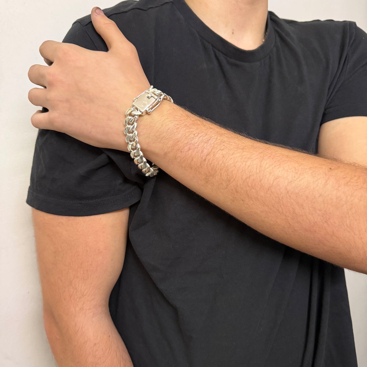 Silver Cuban 14mm bracelet