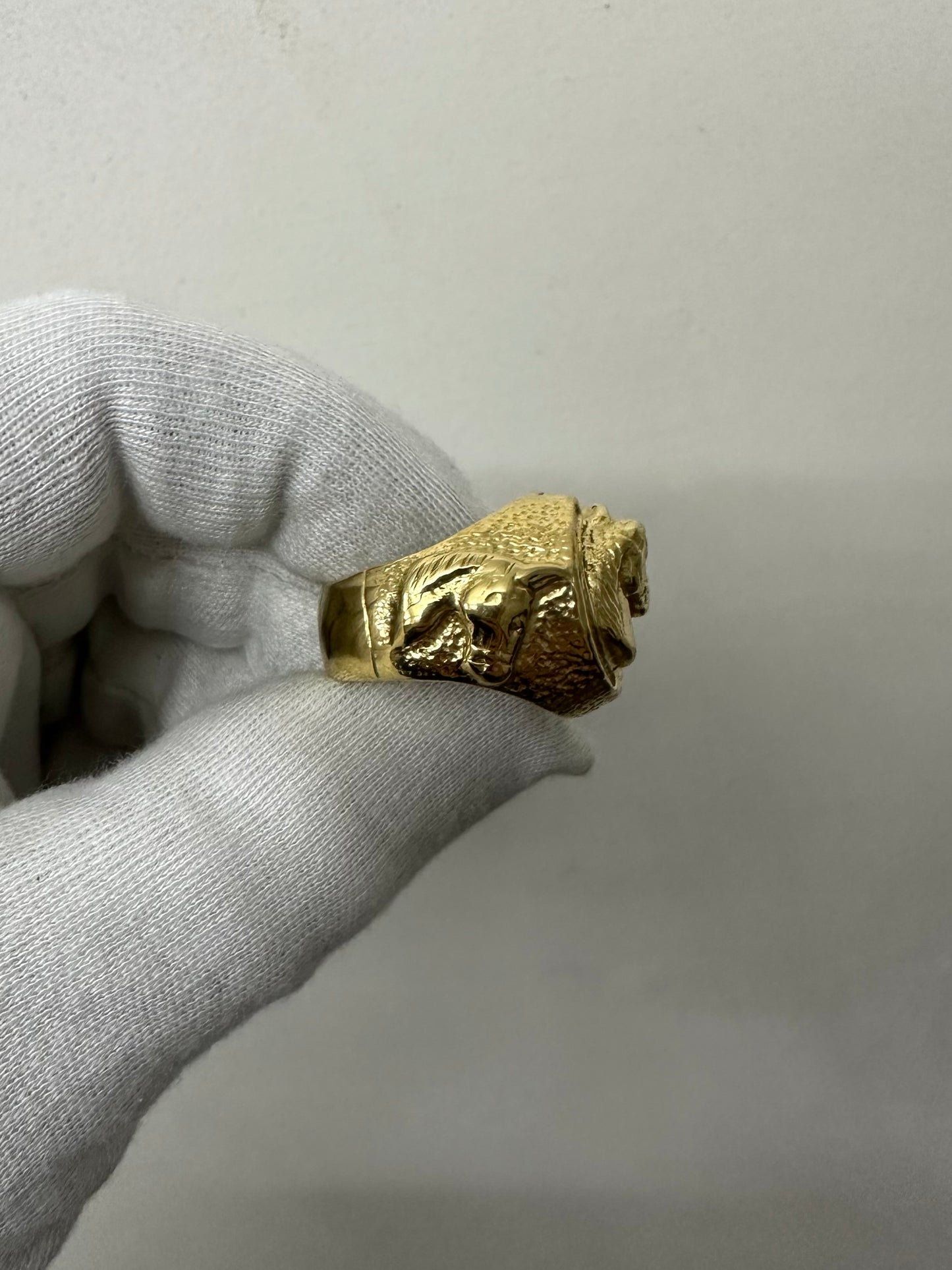 9ct Gold On Silver Gypsy Horse Ring