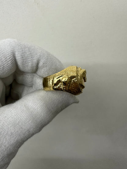 9ct Gold On Silver Gypsy Horse Ring