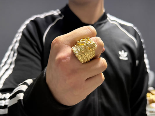 Saddle ring - 9ct gold on Silver