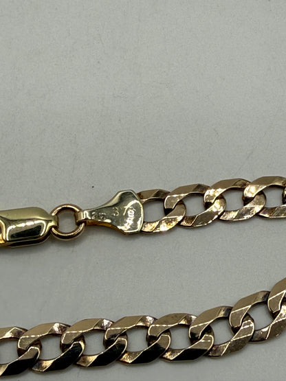 9ct gold curb bracelet - 8.5”