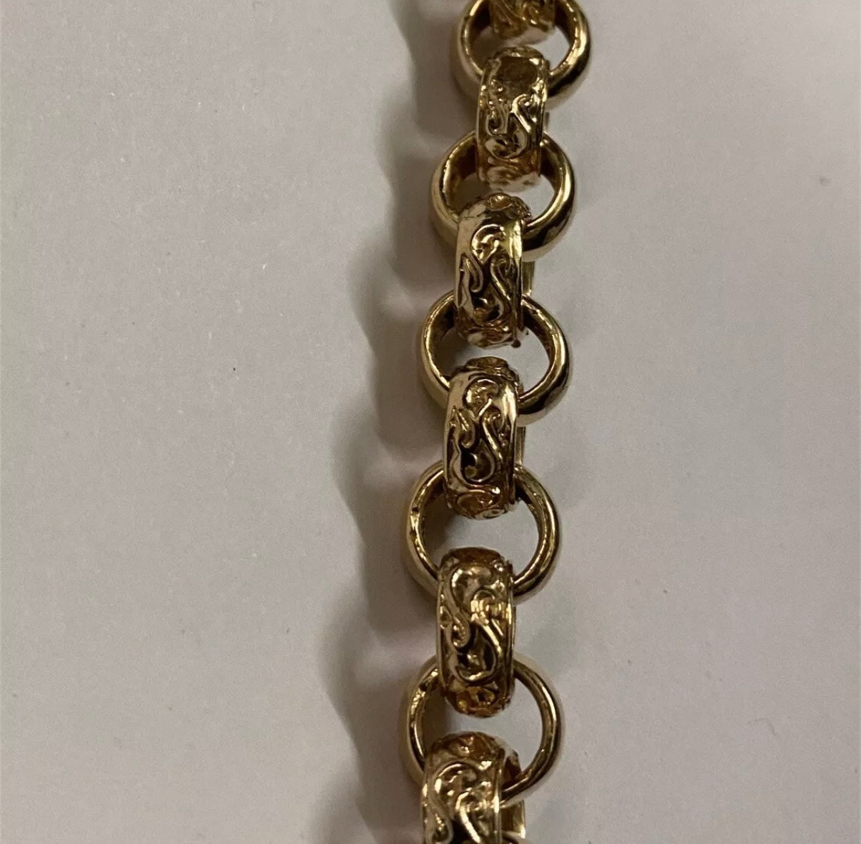 9ct Gold On Silver Belcher Bracelet - 10mm