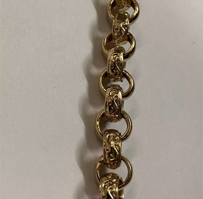 9ct Gold On Silver Belcher Bracelet - 10mm