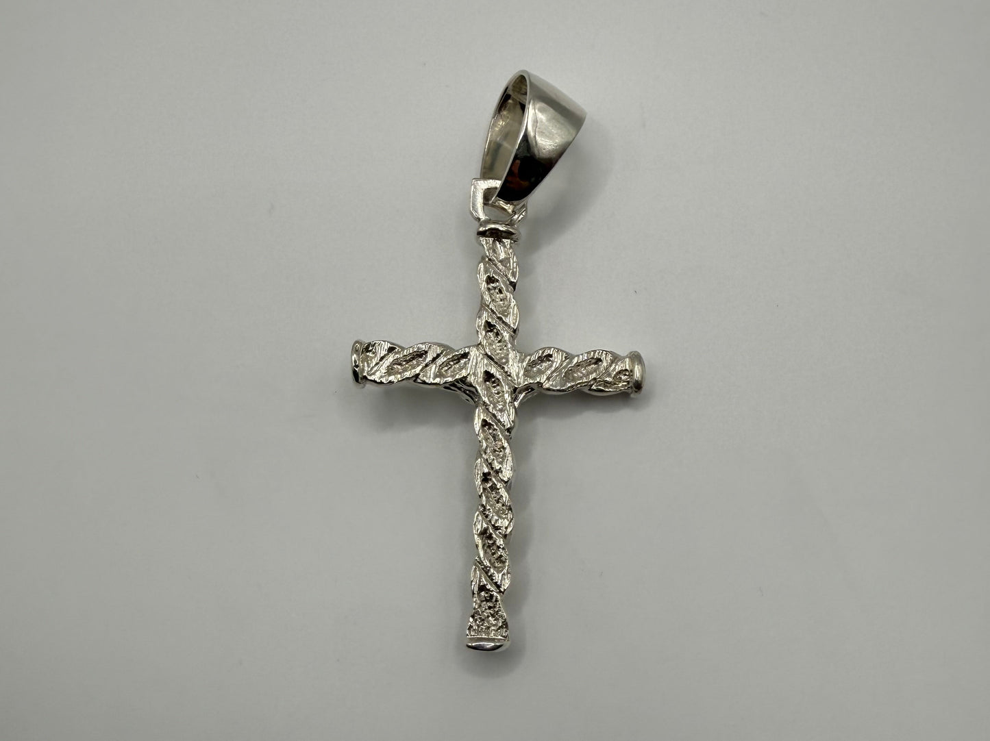 Silver Cross Pendant Mens - Large Bail