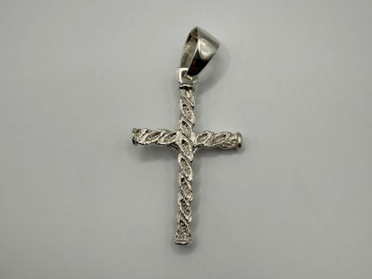 Silver Cross Pendant Mens - Large Bail