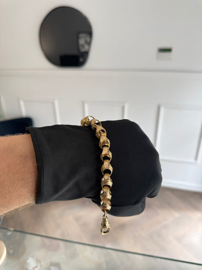 9ct Gold On Silver 13mm Acorn Bracelet