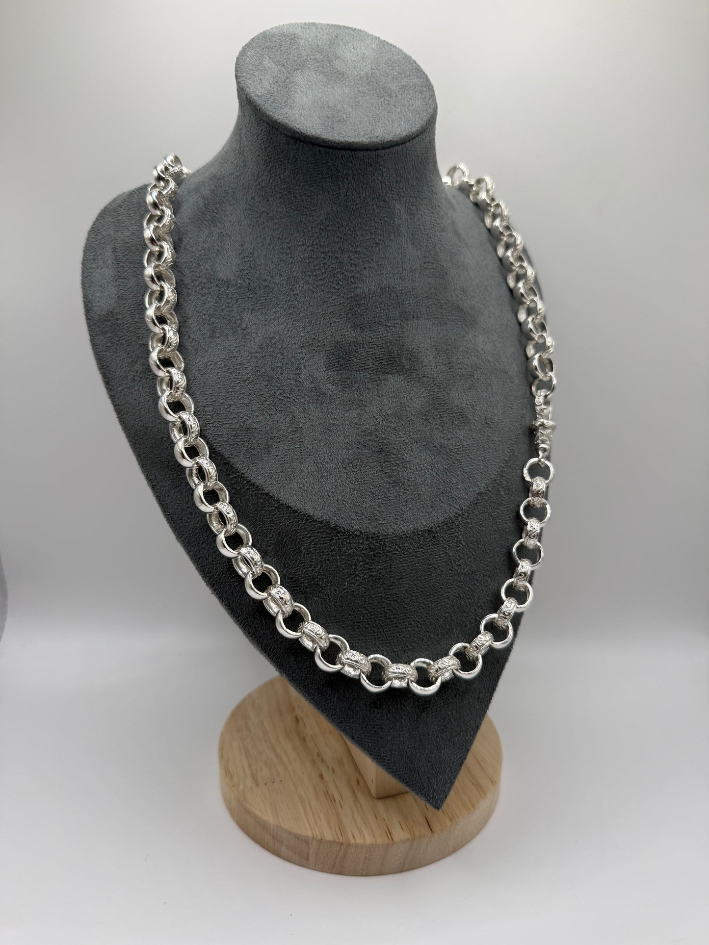 Silver Mens Belcher Chain - 11mm