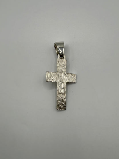 Silver Cross Pendant Mens - Large Bail