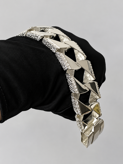 Silver 30mm chaps bracelet