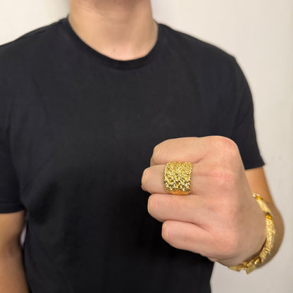 9ct Gold On Silver 5 Row Keeper Ring