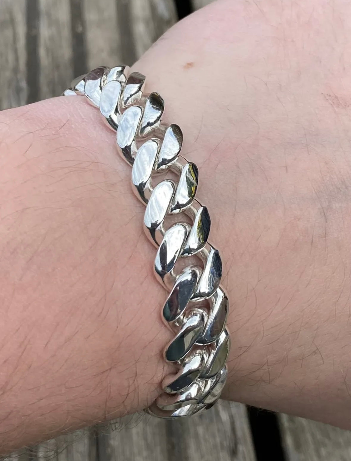 Silver Cuban 14mm bracelet