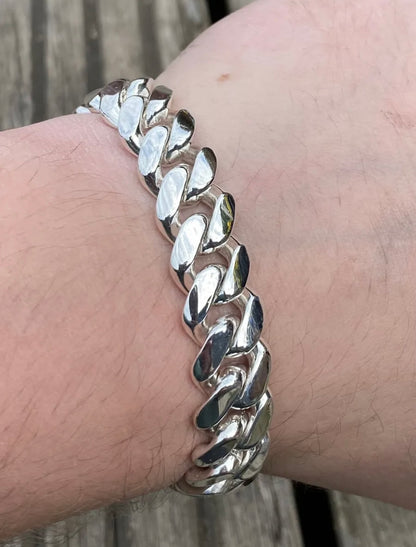 Silver Cuban 14mm bracelet