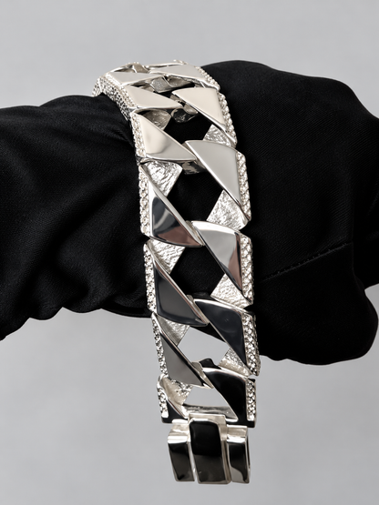 Silver 30mm chaps bracelet