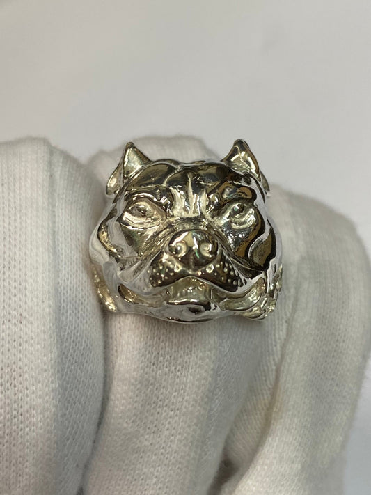Silver Dog Staff Ring Mens - All Sizes
