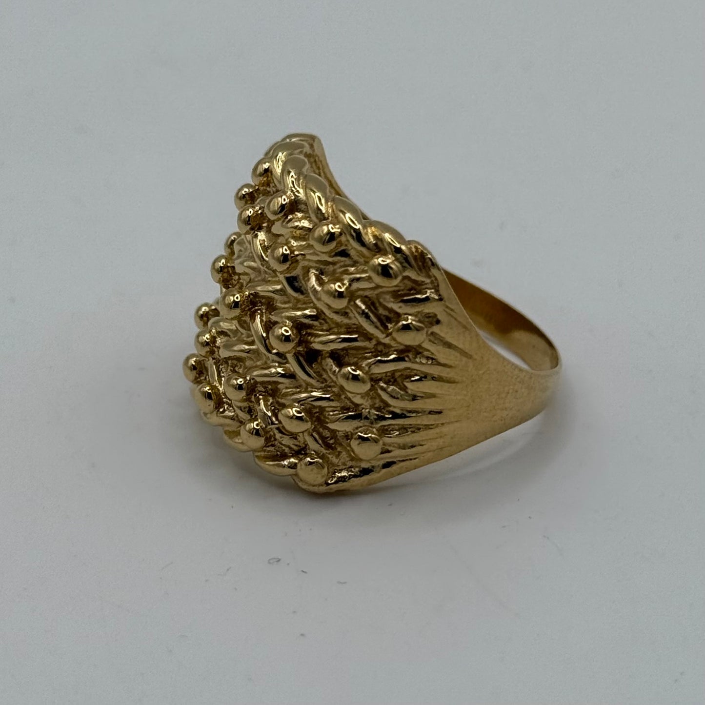 9ct Gold On Silver 5 Row Keeper Ring