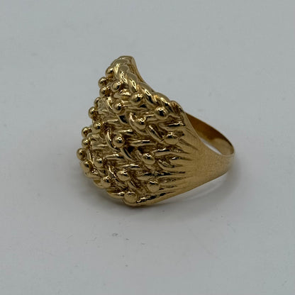 9ct Gold On Silver 5 Row Keeper Ring