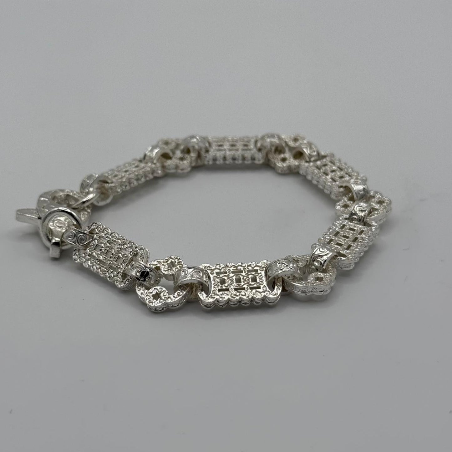 Silver Stars And Bars Bracelet - 10mm