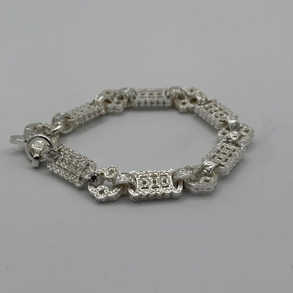 Silver Stars And Bars Bracelet - 10mm