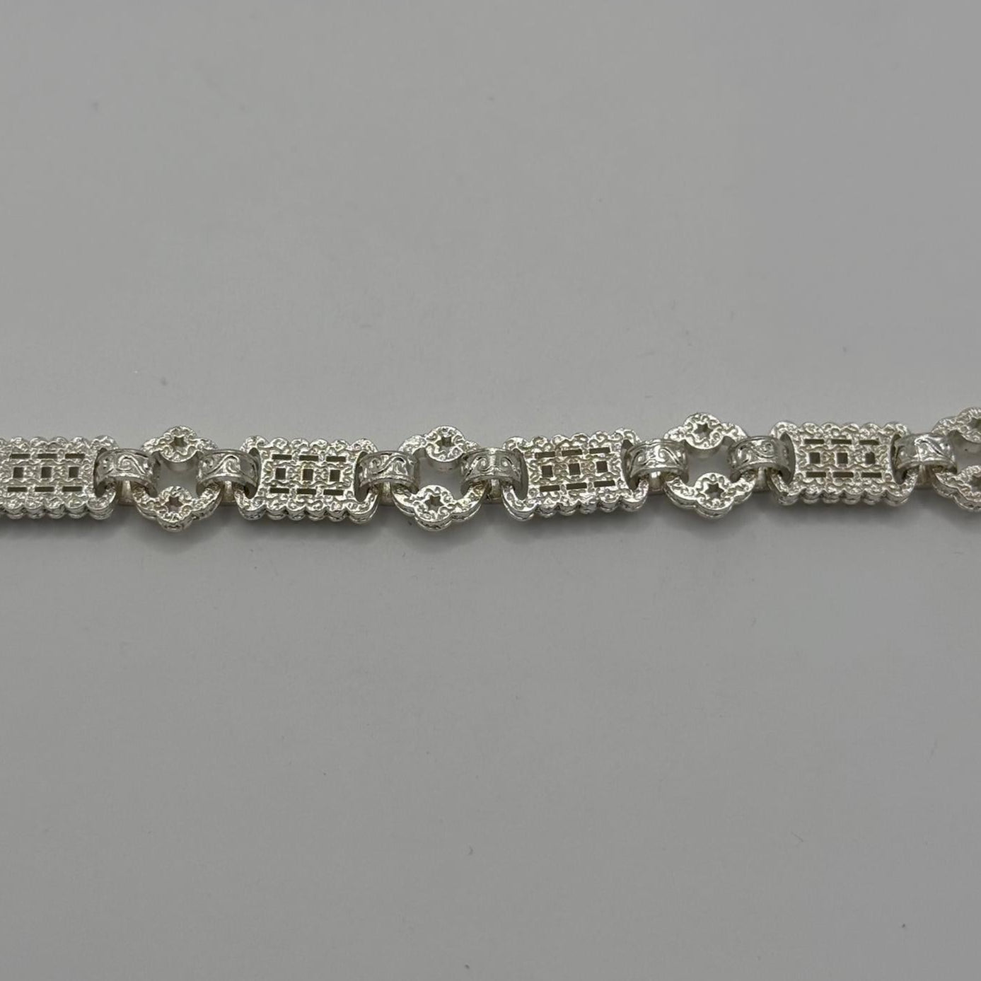 Silver Stars And Bars Bracelet - 10mm