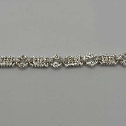 Silver Stars And Bars Bracelet - 10mm