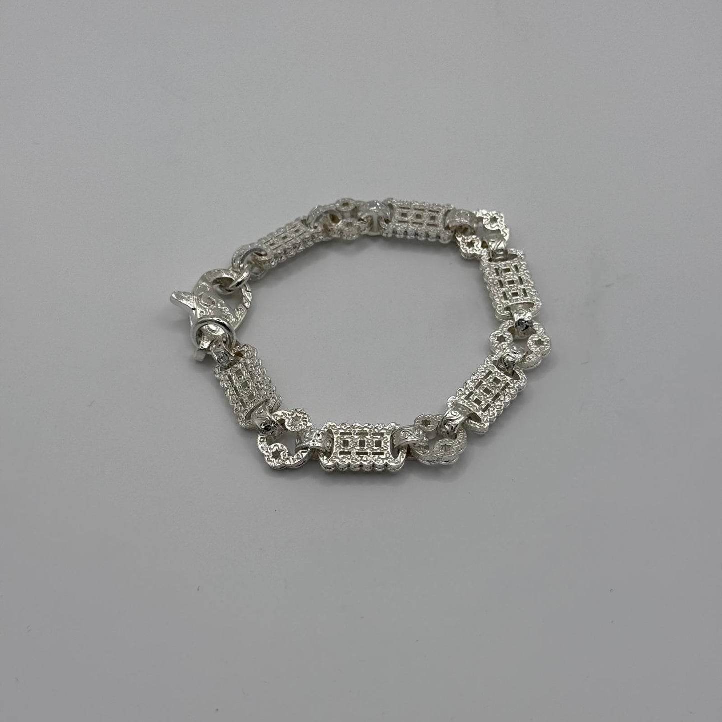Silver Stars And Bars Bracelet - 10mm
